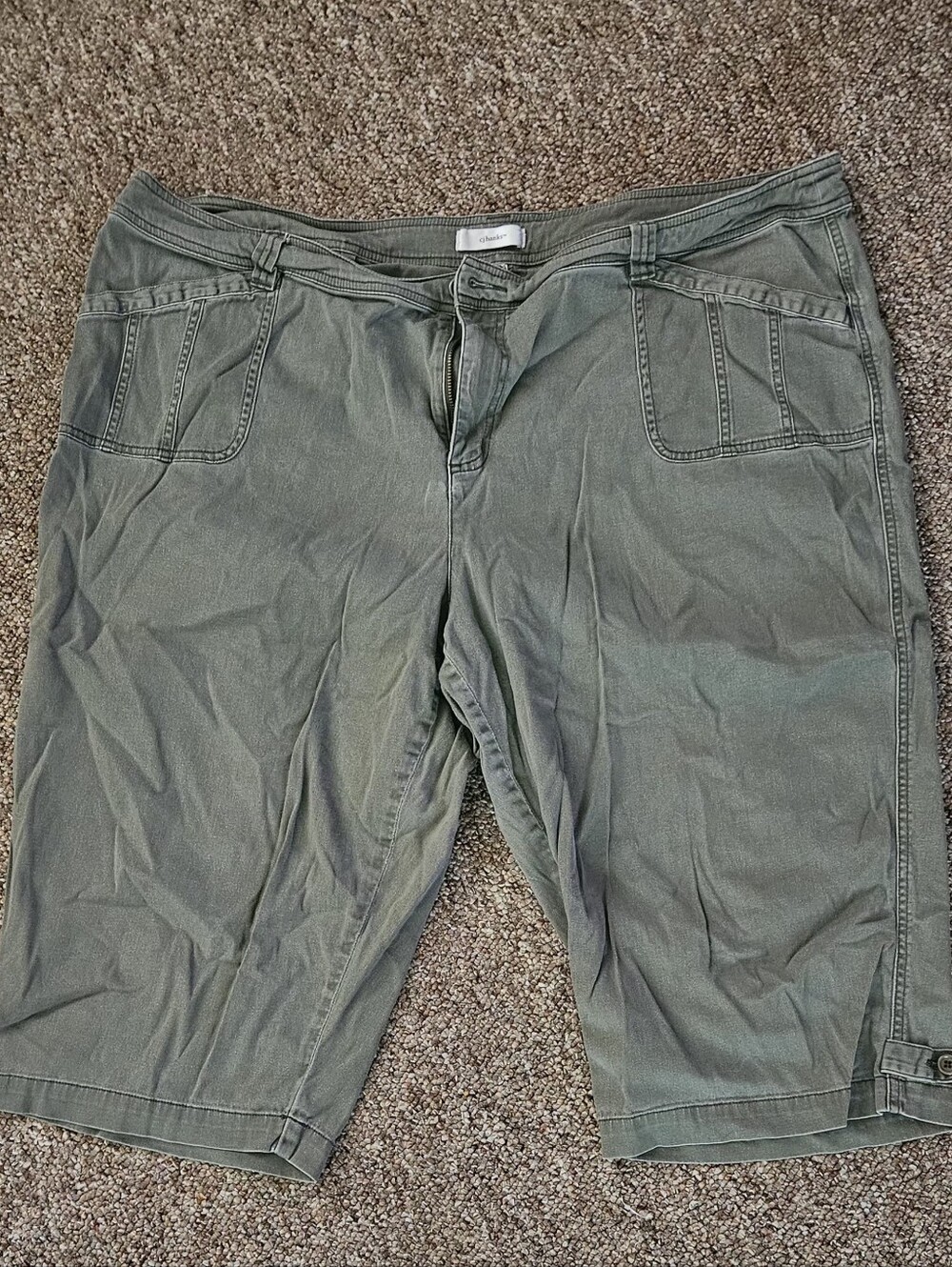 CJ Banks Olive Green Cargo Shorts for Men